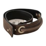 Bruin Leren Mode Riem Zilver Costume National , Brown , Heren