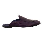 Paarse Python Huid Slides Dolce & Gabbana , Purple , Heren