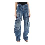 Loose-fit Jeans Off White , Blue , Dames