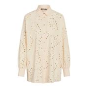 Geborduurde Anglaise Shirt Wit Room Bruuns Bazaar , Beige , Dames