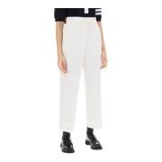 Straight Trousers Thom Browne , White , Dames