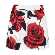 Rose Print Satin Shorts Balmain , Multicolor , Dames
