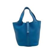 Pre-owned Leather handbags Hermès Vintage , Blue , Dames