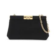 Zijden Satijn Twist Lock Clutch Dolce & Gabbana , Black , Dames