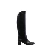 Zwarte leren enkellaars met hak Ines De La Fressange Paris , Black , D...