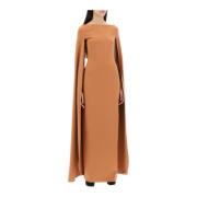 Maxi jurk met overdreven cape mouwen Solace London , Brown , Dames