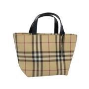 Pre-owned Canvas handbags Burberry Vintage , Beige , Dames