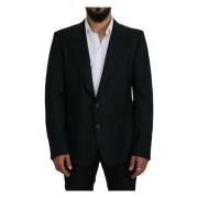 Donkerblauwe Wol Formele Siciliaanse Blazer Dolce & Gabbana , Blue , H...