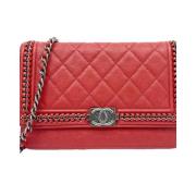 Pre-owned Leather chanel-bags Chanel Vintage , Red , Dames