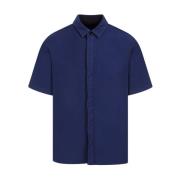 Blauwe Moleskin Overhemd Sacai , Blue , Heren