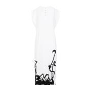 Geplooide Midi Jurk Off White Lanvin , White , Dames