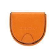 Pre-owned Leather wallets Bvlgari Vintage , Orange , Dames