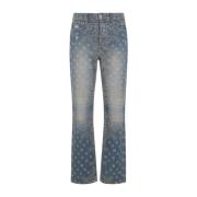 Bandana Jacquard Straight Jeans Amiri , Blue , Heren