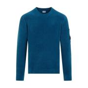 Chenille Cotton Pullover in Ink Blue C.p. Company , Blue , Heren