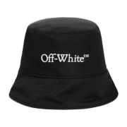 Boekachtige Bucket Hoed Zwart Wit Off White , Black , Dames