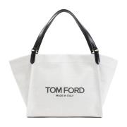 Amalfi Tote Bag in Zwart Tom Ford , White , Dames