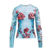 Body Morphing Top Blauw Rood Wit Jean Paul Gaultier , Multicolor , Dam...