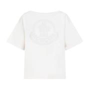 Katoenen T-shirt 060 Diversen Moncler , White , Dames