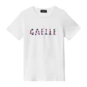 Dames Logo Steen T-shirt Gaëlle Paris , White , Dames