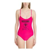 Double Question Mark Swim Swimsuit Moschino , Pink , Dames