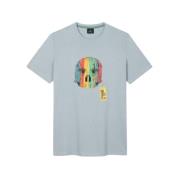Paul Smith - T-Shirt Skull PS By Paul Smith , Blue , Heren