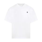 Witte Katoenen T-shirt Sacai , White , Heren