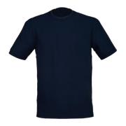 Blauw Katoen Crepe T-Shirt met Zijopeningen Gran Sasso , Blue , Heren
