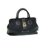 Pre-owned Leather handbags Louis Vuitton Vintage , Black , Dames