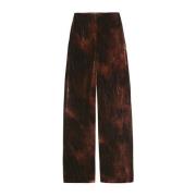 Wijde fluwelen zijden broek Cortana , Brown , Dames