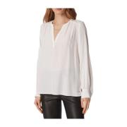 Relaxed Fit V-hals blouse Tommy Hilfiger , White , Dames