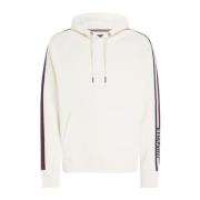 Heren Gestreepte Hoodie met Globale Mouwen Tommy Hilfiger , Beige , He...