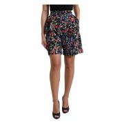 Zwarte Bloemen Hoge Taille Hot Pants Dolce & Gabbana , Multicolor , Da...