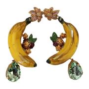 Gouden Kristallen Bananen Clip-on Hangende Oorbellen Dolce & Gabbana ,...