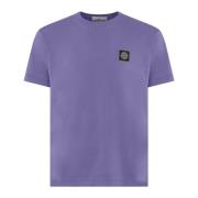 Heren Logopatch T-Shirt Paars Stone Island , Purple , Heren