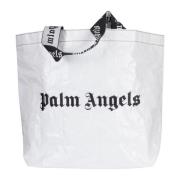 Wit Zwart Classic Logo T-shirt Palm Angels , White , Heren