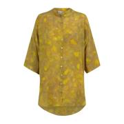 Oversized Zijden Shirt met Kimono Mouwen Cortana , Multicolor , Dames