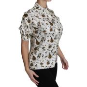 Luxe Zijden Muziekinstrument Print Polo Top Dolce & Gabbana , Multicol...