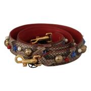 Luxe Python Leren Schouderband Dolce & Gabbana , Multicolor , Dames