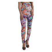 Bloemen hoge taille legging broek Dolce & Gabbana , Multicolor , Dames