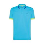 Grote Strepen Kraag Polo Shirt Sun68 , Blue , Heren