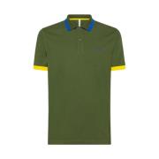 Gestreept Poloshirt in Donkergroen Sun68 , Green , Heren