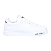 Witte Nappa Portofino Sneakers Dolce & Gabbana , White , Heren