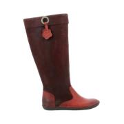 Hohigh Leren Ritslaarzen Kickers , Red , Dames