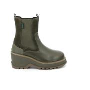 Comfort Leren Laarzen Kickers , Green , Dames