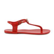 Dames Rubber Flip Flops Love Moschino , Red , Dames