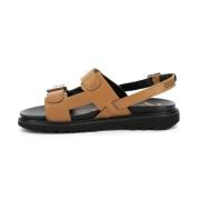 Comfort Leren Sandalen Neosummer Kickers , Brown , Dames