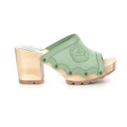 Woodstok Leren Muiltjes Kickers , Green , Dames