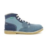 Comfortabele Vetersluiting Leren Enkellaarzen Kickers , Blue , Heren