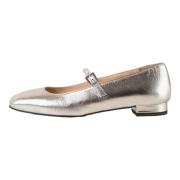 Zonsondergang Glanzend Zilveren Leren Ballet Flats Alohas , Gray , Dam...