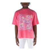 Korte Mouw Bedrukt T-Shirt We11Done , Pink , Heren